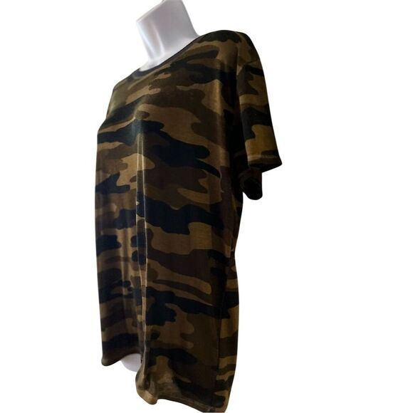 Lucky Brand Women's Camo Print Crew Neck T-Shirt Size L Brown - Picture 2 of 6